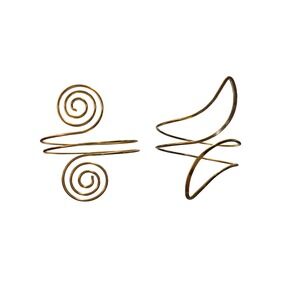 Gold‎ Tone Upper Arm Cuff Bracelet Set Boho Adjustable Armbands 2pc
